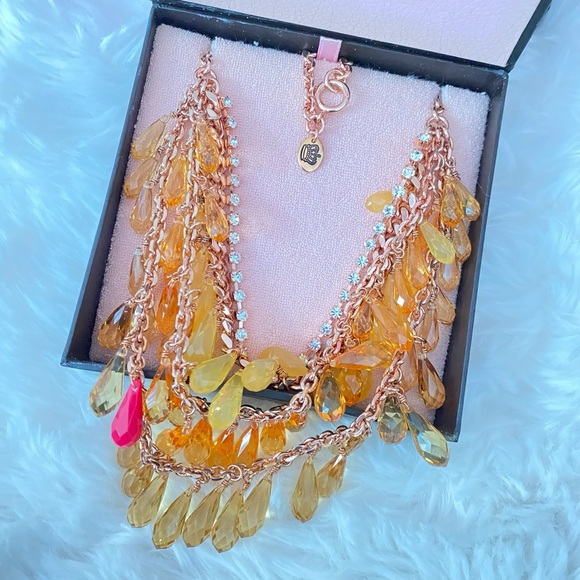 Juicy Couture Elegant Multi Layered Crystal Rhinestone Statement Necklace NIB - Picture 2 of 9